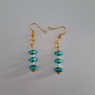 Blue and White Dangle Earrings