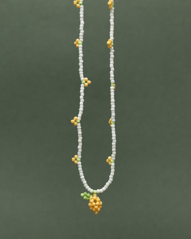 Beaded Lemon Pendant Necklace - Smoothie Collection.