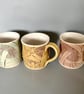 Handmade Ceramic Coffee Mug: Pink Mushroom fungi design - Image 3