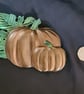 Cute Pumpkins Wall Hanger Ornament - Bronze tone - Image 1