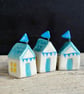 Teeny Hand-painted Ceramic Beach Hut with Flag - Image 3