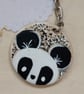 Wooden circular panda face keyring  - Image 2