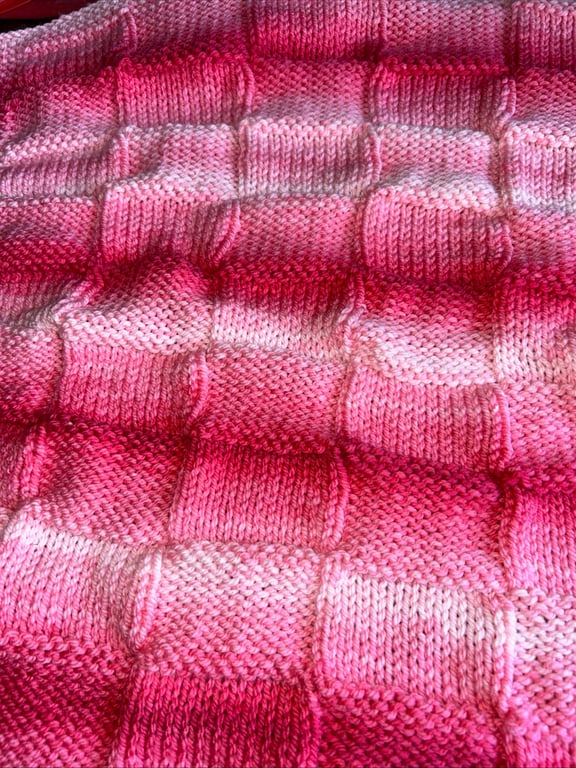 Beautiful handknitted Baby Blanket in Hayfield Spirit