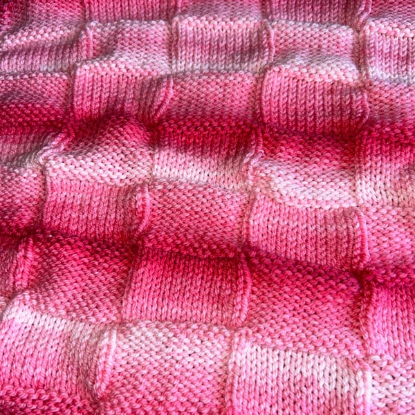 Beautiful handknitted Baby Blanket in Hayfield Spirit