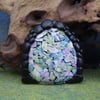 Wallmounted Mosaic Gnome Portal 3" OOAK Sculpt Fairy Door