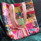 Tropical Quilted Patchwork Tote Bag