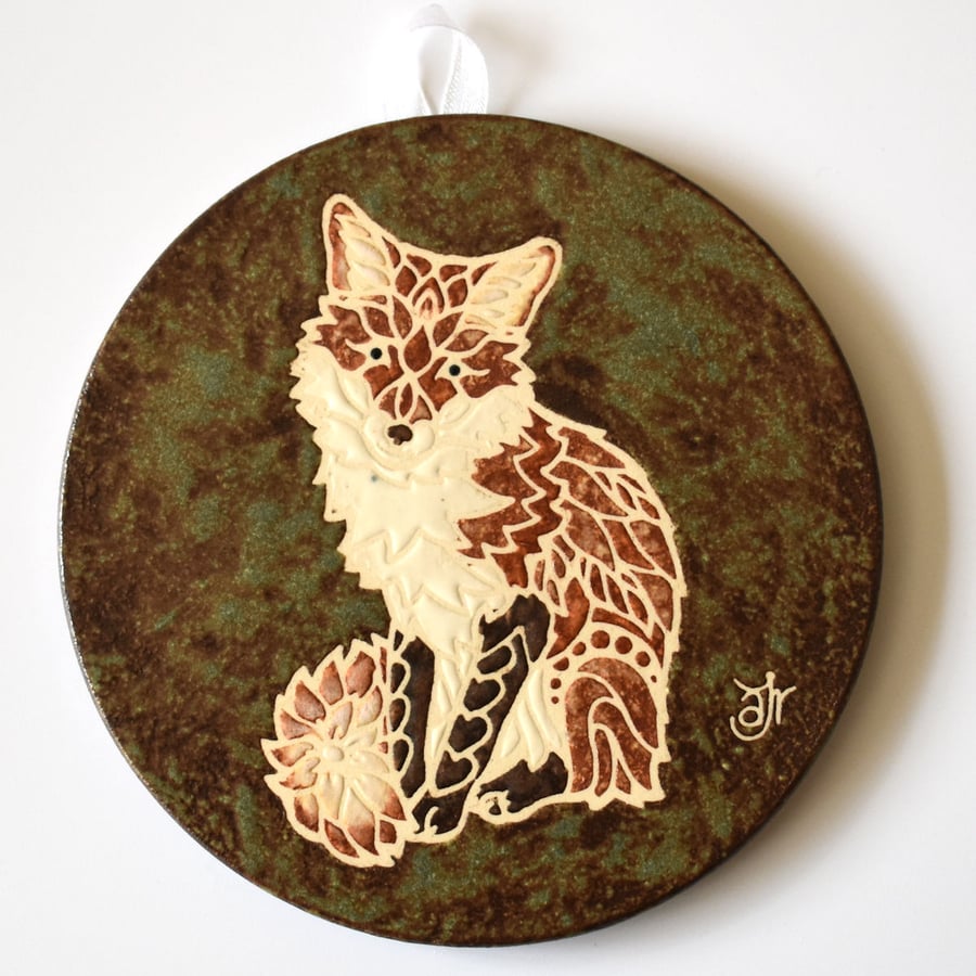 A122 Wall plaque coaster fox (Free UK postage)
