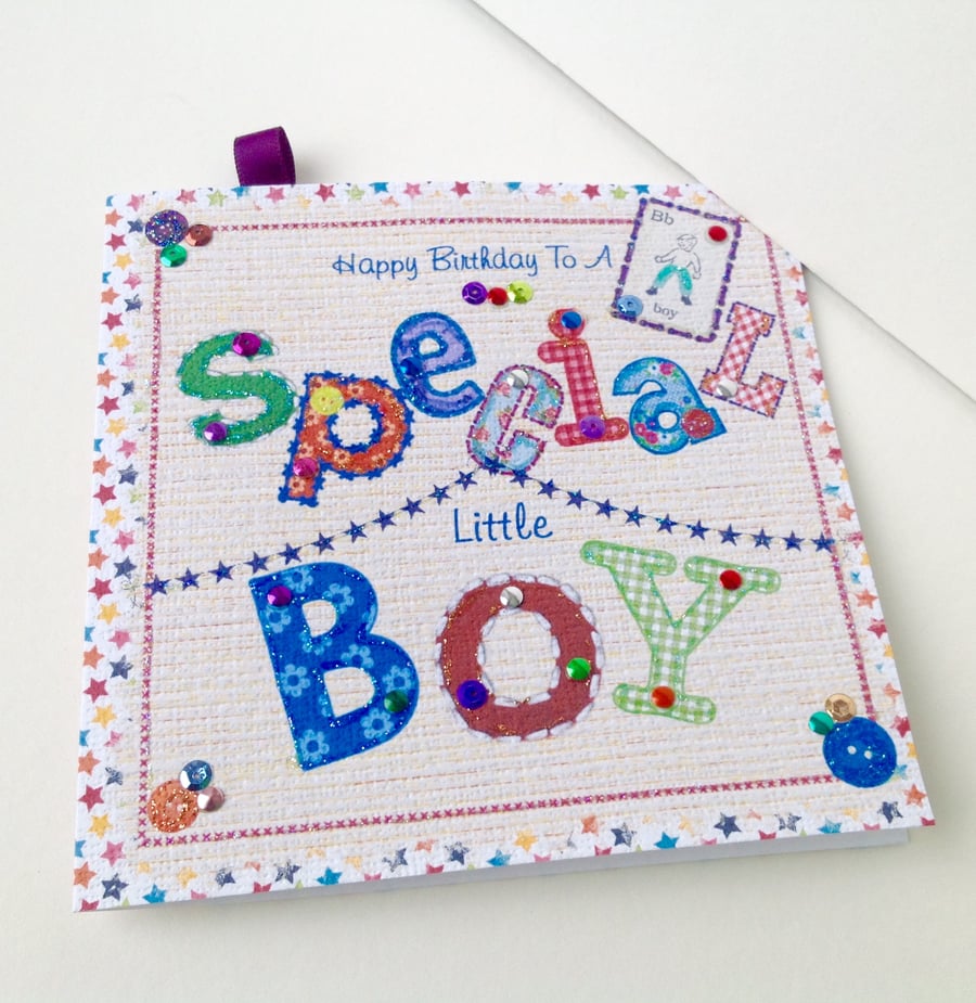 Birthday Card,Greeting Card,Special Little Boy,Handmade Card