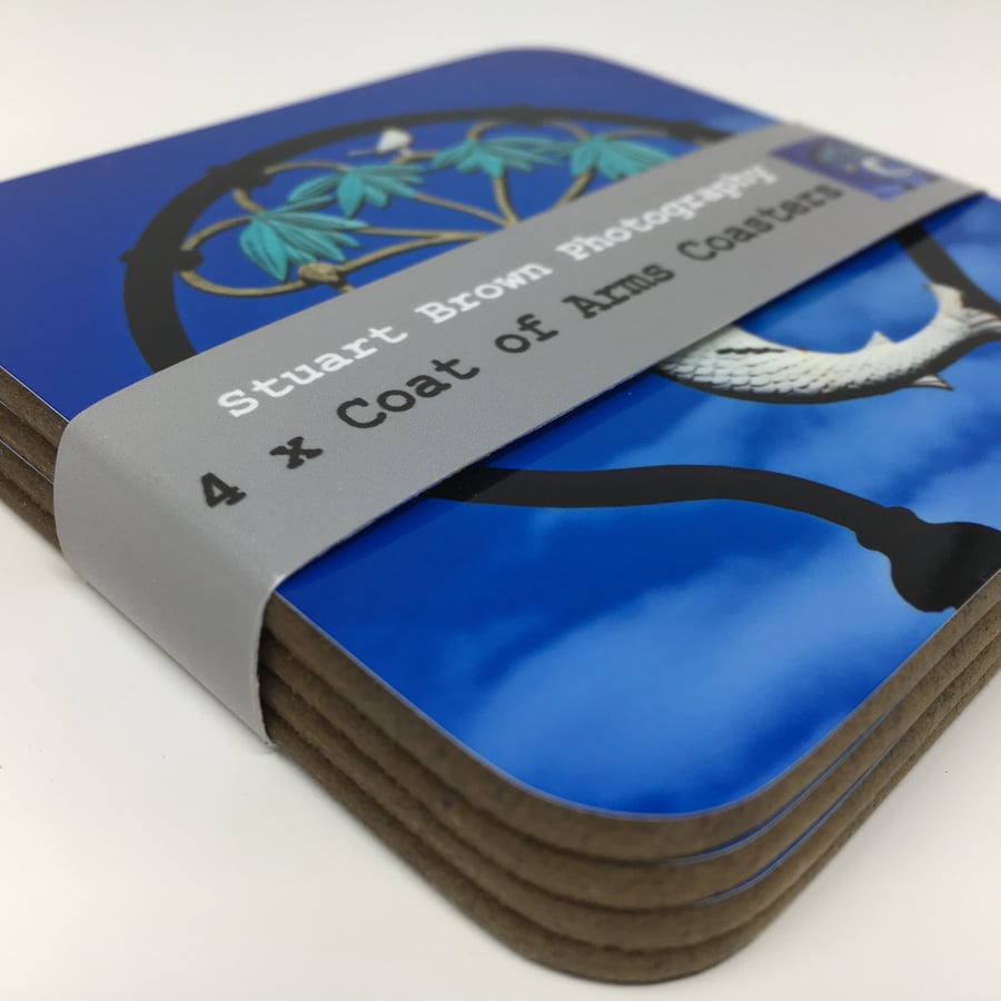 4 x GLASGOW COAT OF ARMS coaster Set