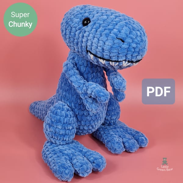 Tom the T-Rex Crochet Pattern, Dinosaur Amigurumi Pattern