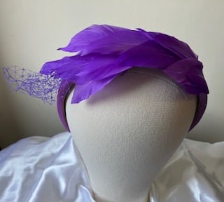 Violet - Purple Feather Net Fascinator - Special Occasion - Wedding Guest