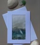 Lone egret hand painted greetings card - Image 4