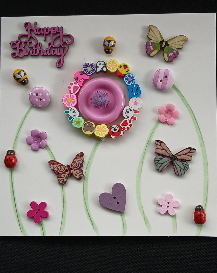 Handmade bracelet birthday card 