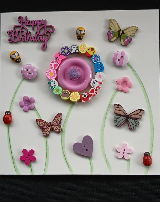 Handmade bracelet birthday card 