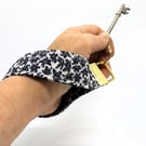 Handmade Fabric Wristlet Key Fob, Easy Hold Design Blue collection