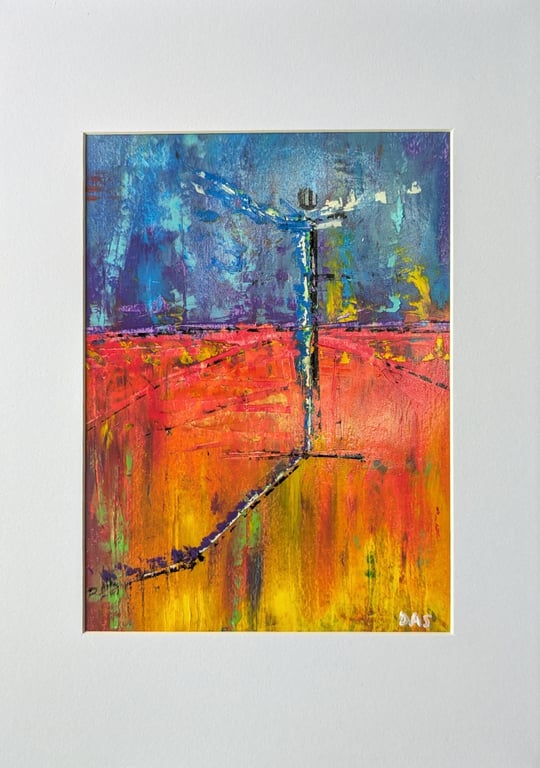 'Cross' Original Oil Pastel Painting