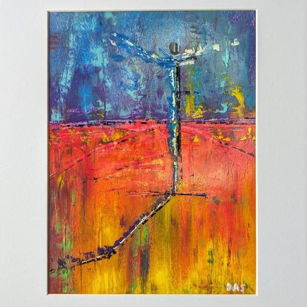'Cross' Original Oil Pastel Painting