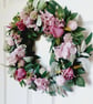 Handmade Pink Rosebud Door Wreath - Artificial Floral Wreath