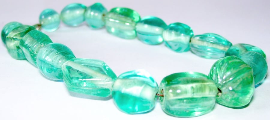 SALE ITEM Light blue glass bead bracelet