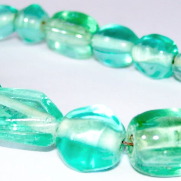SALE ITEM Light blue glass bead bracelet