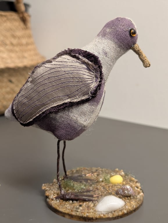 Wading bird inspired fabric sculpture ornament decoration 