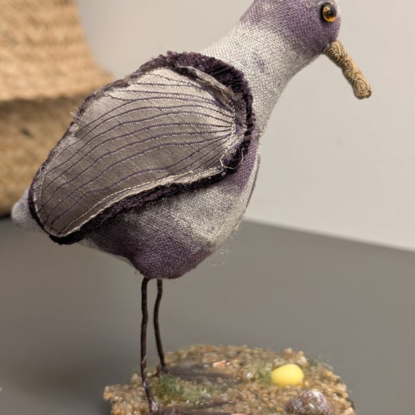 Wading bird inspired fabric sculpture ornament decoration 