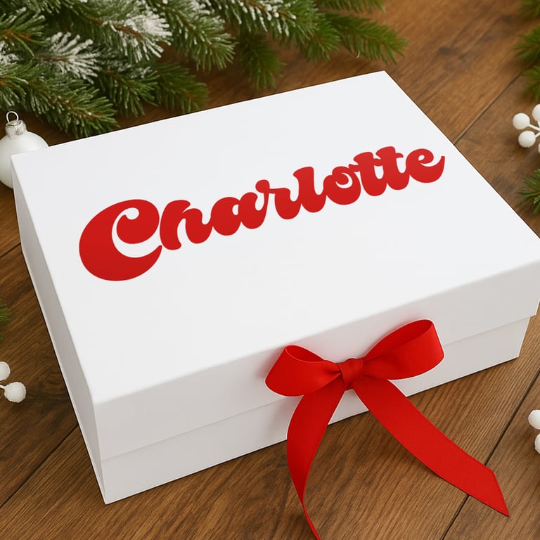 Personalised Christmas Name Sticker - Font 1: Festive Custom Name Label