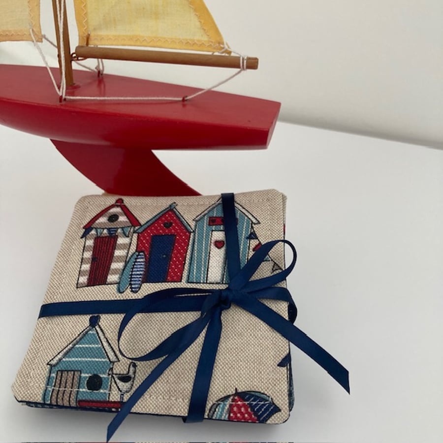 Beach Huts Mug Coasters