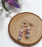 Rose Quartz, Amethyst and Aquamarine Beaded Stud Earrings - Image 3