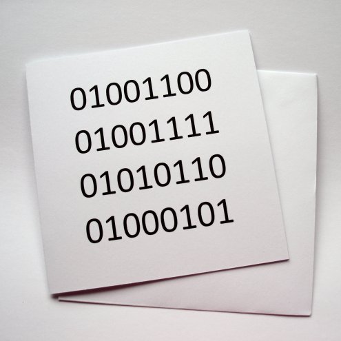 LOVE - binary code greeting valentine card - geek