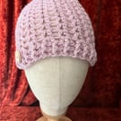 Pink 'Blush' Crocheted Hat for Women or Teenagers in Adult Size