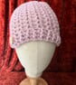 Pink 'Blush' Crocheted Hat for Women or Teenagers in Adult Size - Image 1