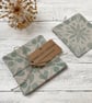 Hand Printed Linen Coaster Set - Image 2