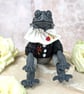 'Rospo', a black porcelain and textile frog imp. - Image 4