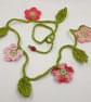 Crochet Flowers Garland in Pinks, Peach and Coral - Image 2