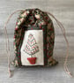 Christmas Tree Drawstring Bag with Hand Embroidery  - Image 2
