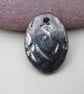 Large Metallic Silver Knotwork Ceramic Pendant - Image 1
