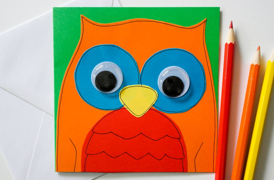 Owl Birthday Handmade Greeting Card