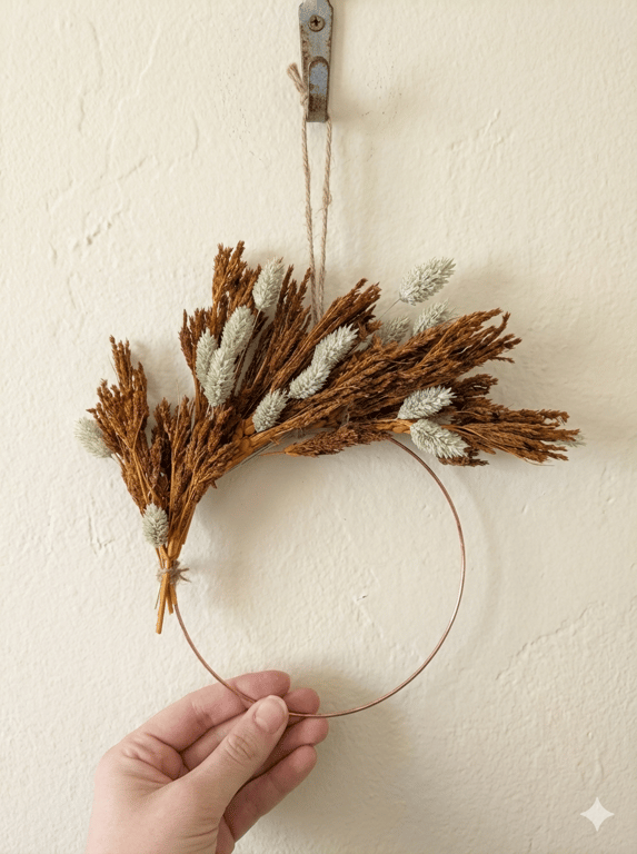 Mini Dried Flower Wreath – Rustic Botanical Home Décor