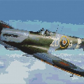Spitfire ZD-B (Plane) cross stitch chart