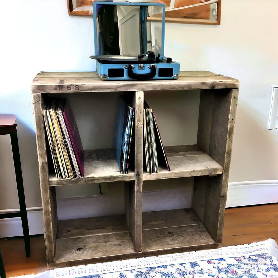 Vinyl Record Storage UnitBookshelf Using Reclaimed Wooden Scaffold Boards THE HA