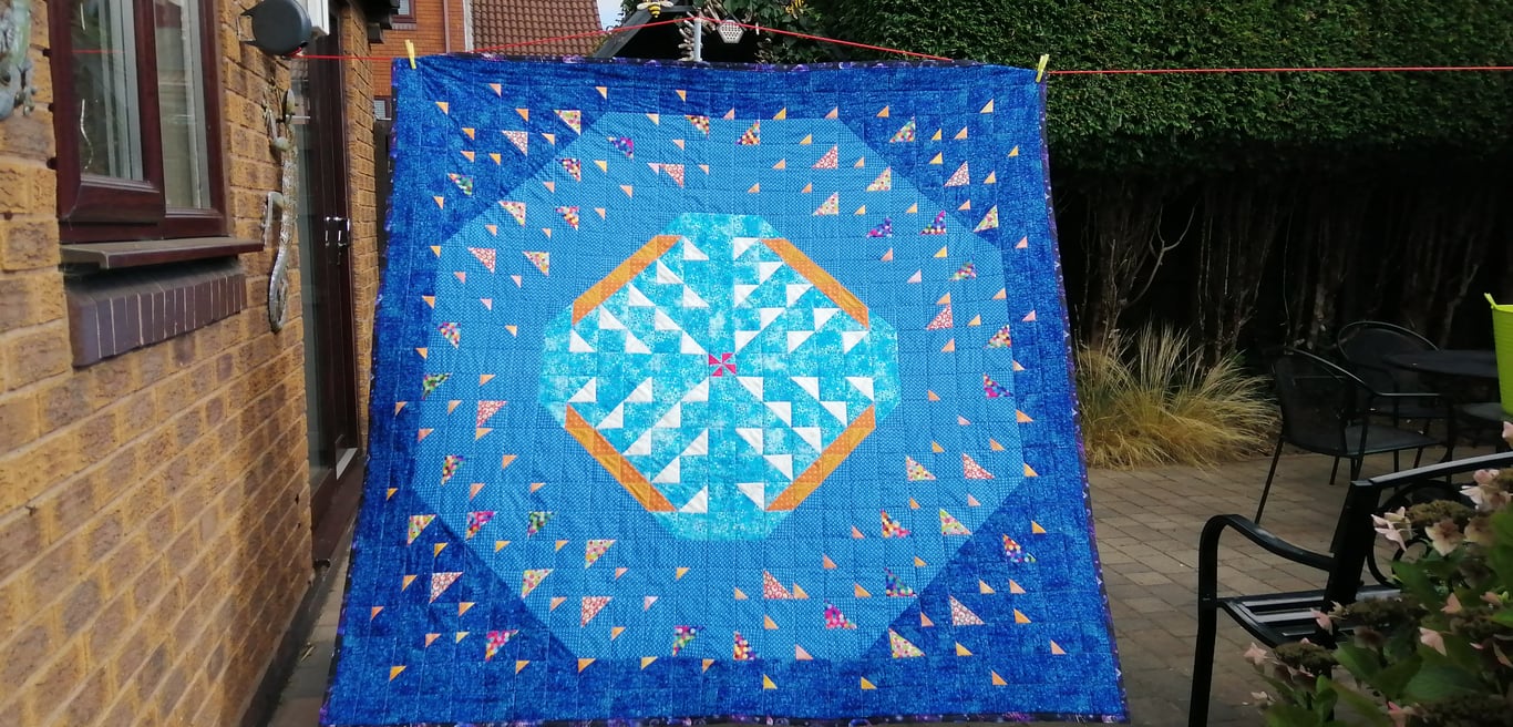 Handmade Patchwork Quilt by Diane Davis - Sailing Boats on a Blue Ocean