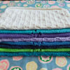 Hand knitted 100% cotton eco dish cloths face cloths