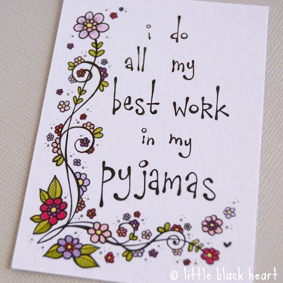pyjama work - original aceo
