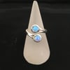 Delightful Silver Tone Ring with Faux Opals