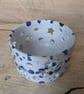 Speckled stars tealight holder - blue green - Image 2