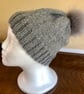 Hand Knitted Hat 16 - Medium in Grey yarn with silver thread - Image 9