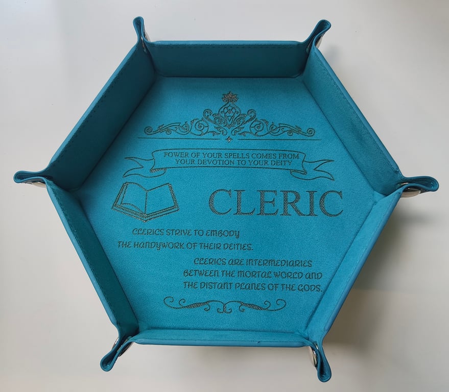 Cleric Dice Tray – Engraved Dungeons & Dragons Accessory