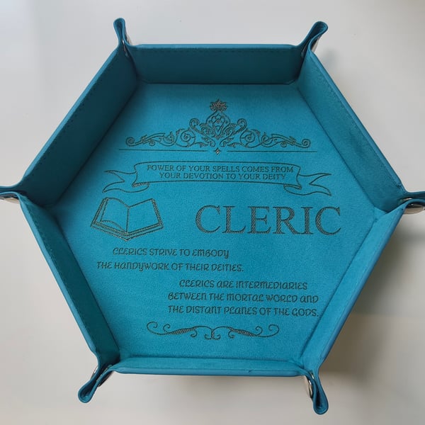 Cleric Dice Tray – Engraved Dungeons & Dragons Accessory