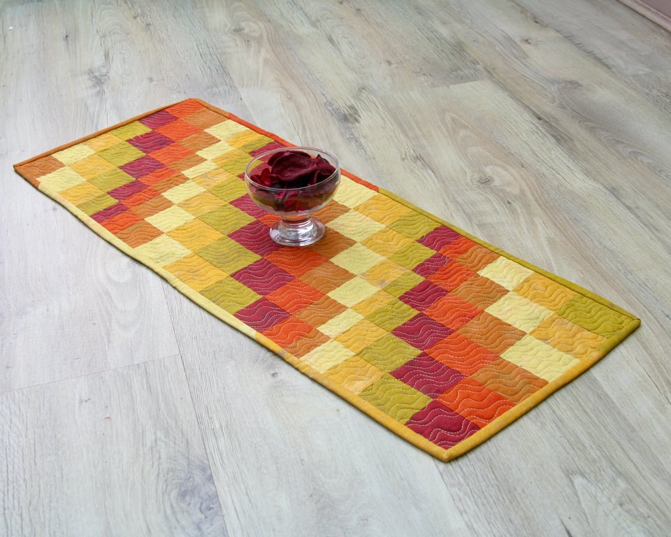 Yellow and Orange Bargello Table Runner